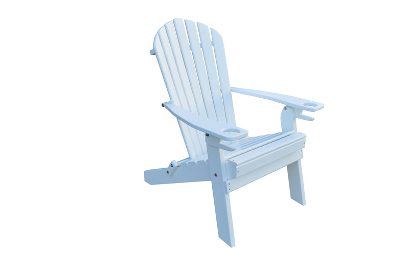 A&L Furniture Folding/Reclining Poly Adirondack Chairs with Integrated Cupholders AL881E