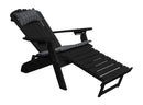 A&L Furniture Co. Folding/Reclining Poly Adirondack Chairs with Pullout Ottoman AL883