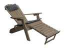 A&L Furniture Co. Folding/Reclining Poly Adirondack Chairs with Pullout Ottoman AL883