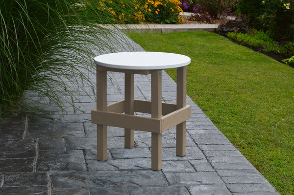 A&L Furniture Co. Amish-Made Round Poly Side Table with White Top AL887W