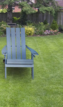 A&L Furniture Co. Amish-Made Folding Poly Hampton Adirondack Chairs with Integrated Cupholders AL904