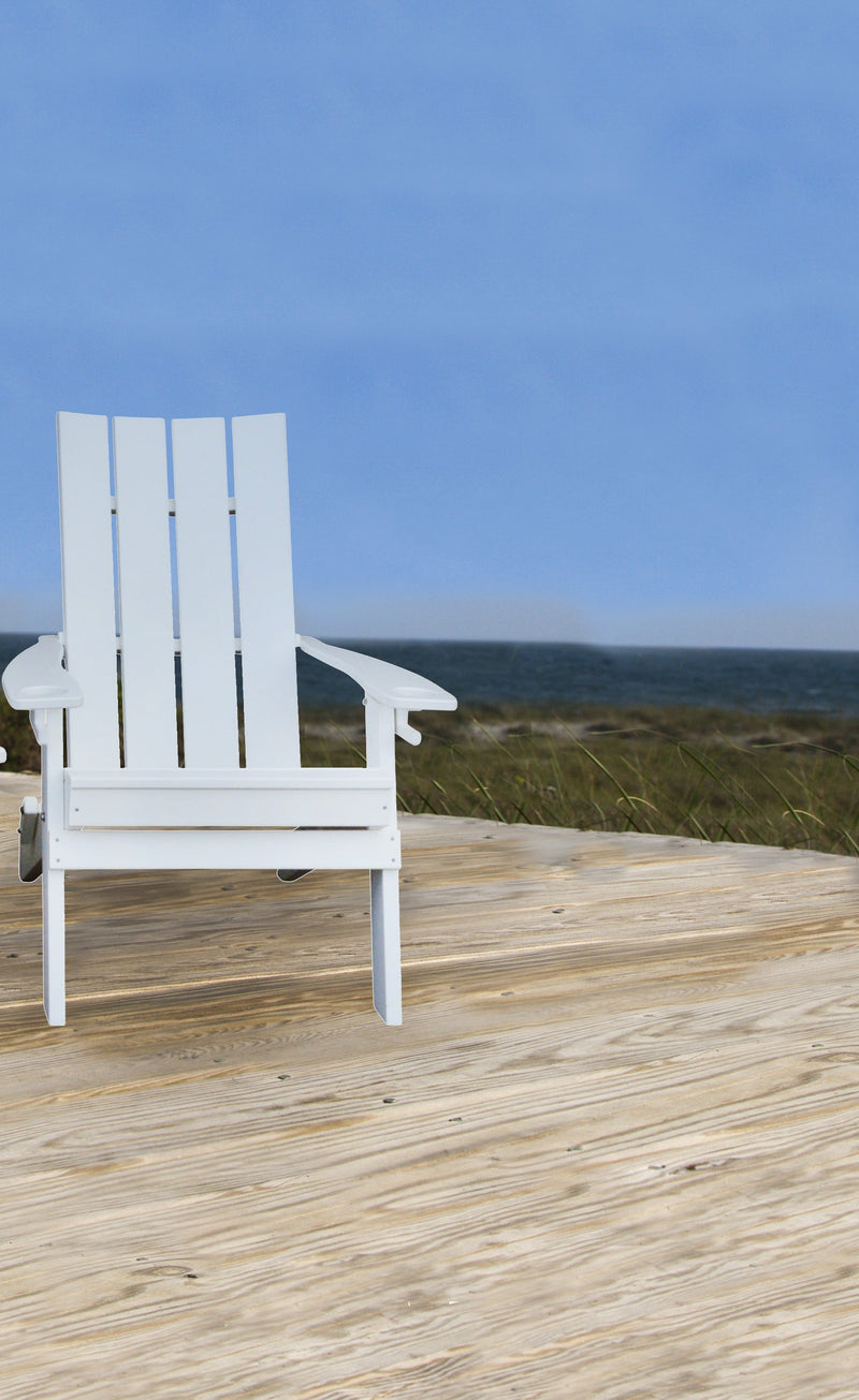 A&L Furniture Co. Amish-Made Folding Poly Hampton Adirondack Chairs with Integrated Cupholders AL904