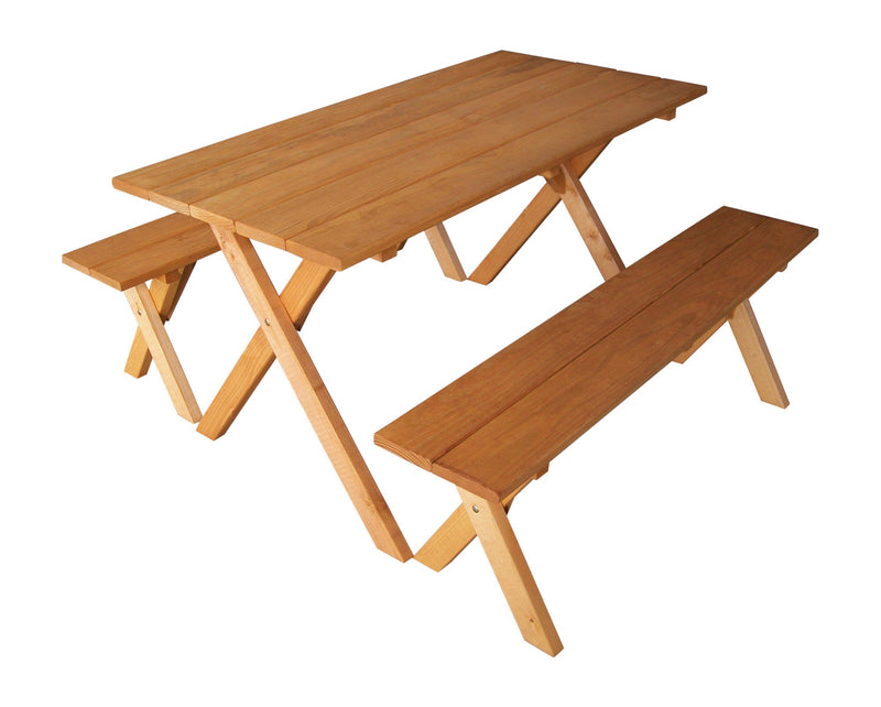 A&L Furniture Co. 5' Amish-Made Pine Economy Picnic Table AL95