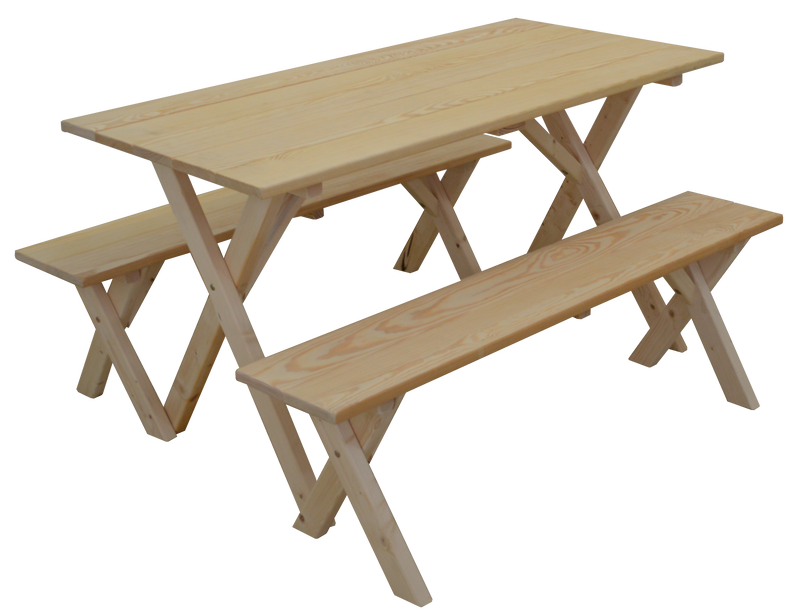 A&L Furniture Co. 5' Amish-Made Pine Economy Picnic Table AL95