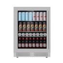 KingsBottle 24 Inch Under Counter LOW-E Glass Door Beer Fridge KBU145BX-SS LHH