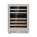 KingsBottle Dual Zone 24 Inch Under Counter LOW-E Glass Door Wine Cooler KBU145DX-SS RHH