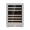 KingsBottle Dual Zone 24 Inch Under Counter LOW-E Glass Door Wine Cooler KBU145DX-FG RHH