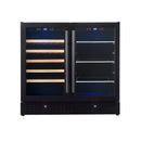 KingsBottle 36" Beer and Wine Cooler Combination with Low-E Glass Door KBU190BW-BLK