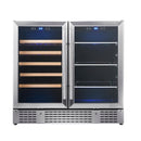 KingsBottle 36" Beer and Wine Cooler Combination with Low-E Glass Door KBU190BW-BLK