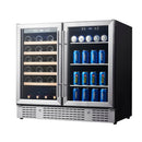 KingsBottle 36" Beer and Wine Cooler Combination with Low-E Glass Door KBU190BW-BLK