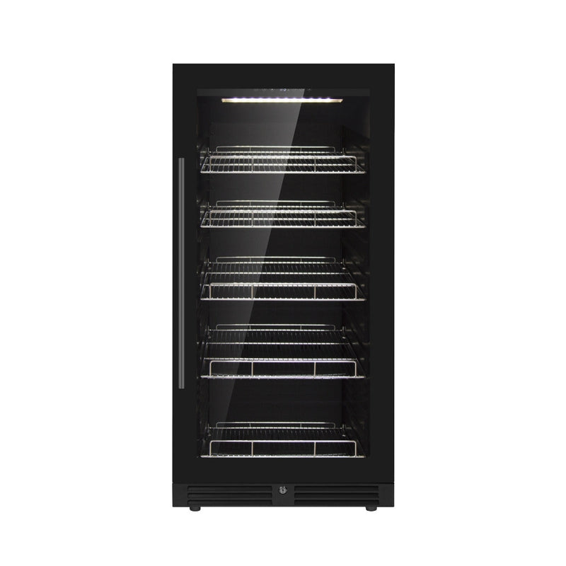 KingsBottle 389 Cans Capacity Upright Beverage Refrigerator With Low-E Glass Door KBU265BX-FG LHH