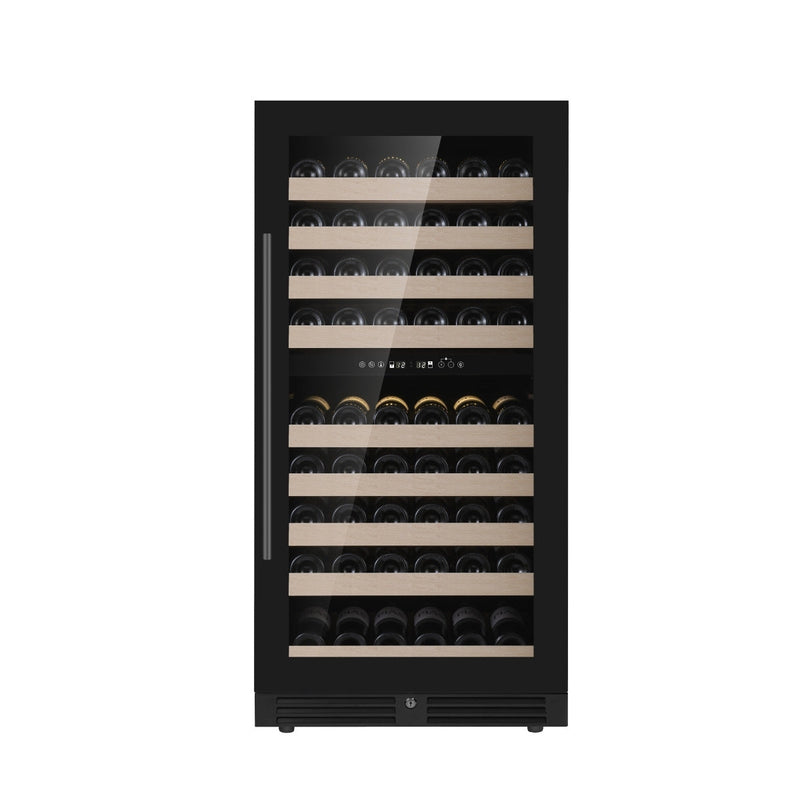 KingsBottle 47-Inch Tall Dual Zone Wine Cooler with Low-E Glass Door KBU265DX-FG RHH