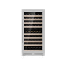 KingsBottle 47-Inch Tall Dual Zone Wine Cooler with Low-E Glass Door KBU265DX-FG RHH