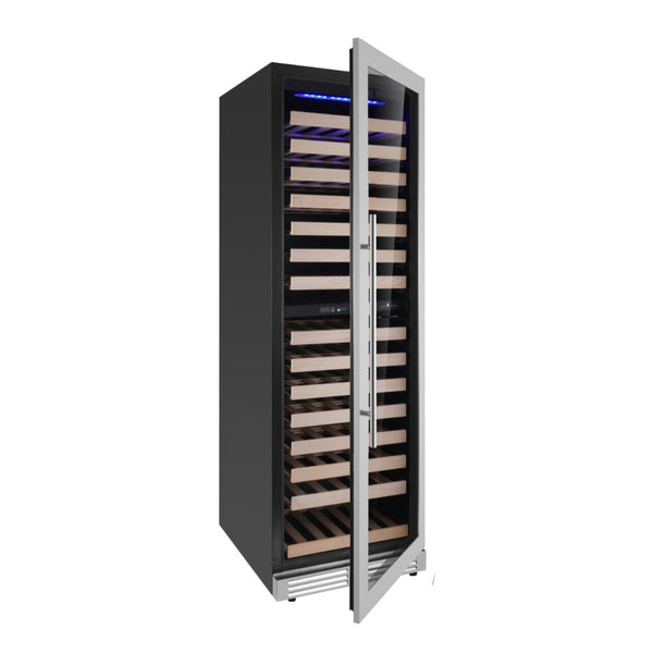 KingsBottle Dual Zone Upright Low-E Glass Door Large Wine Cooler KBU425DX-SS RHH