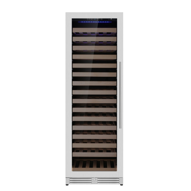 KingsBottle Upright Single Zone Large Wine Cooler with Low-E Glass Door KBU425WX-SS RHH