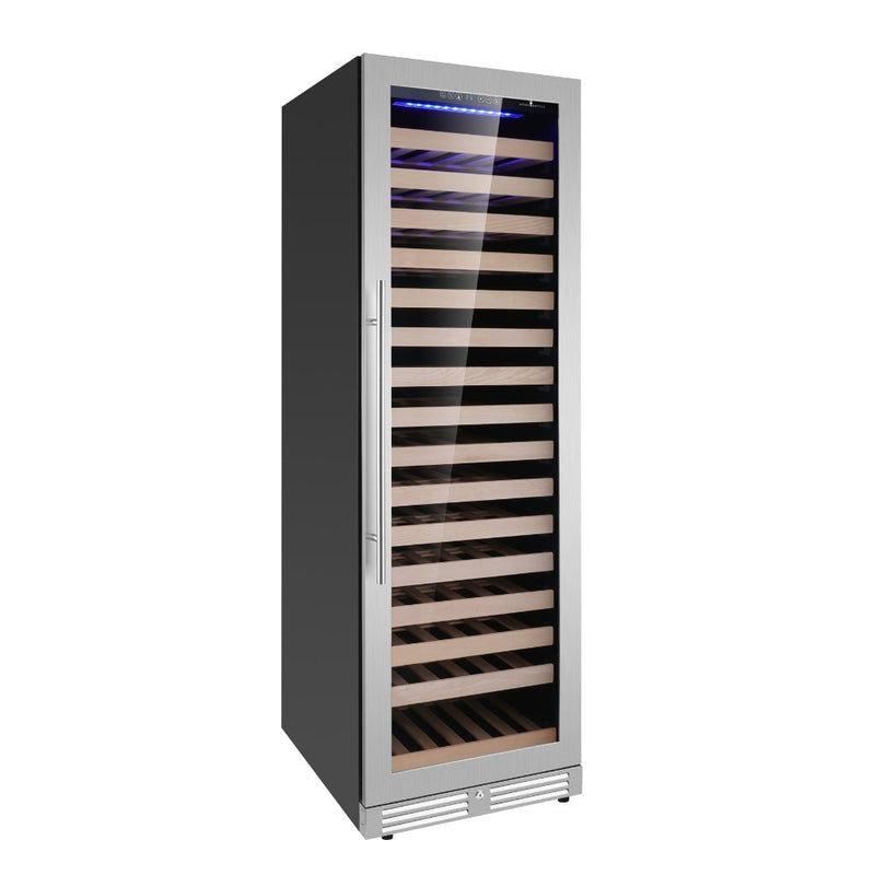 KingsBottle Upright Single Zone Large Wine Cooler With Low-E Glass Door KBU425WX-FG RHH