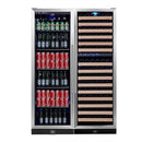 KingsBottle 72" Tall Beer And Wine Refrigerator Combo With Glass Door with Stainless Steel Trim KBU170BW3-SS