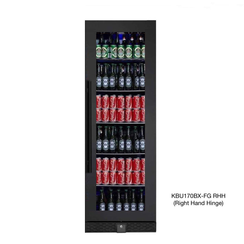 KingsBottle 72" Large Beverage Refrigerator With Clear Glass Door with Stainless Steel Trim KBU170BX-SS LHH