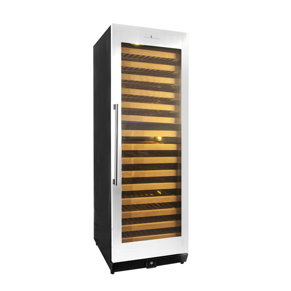 KingsBottle Tall Large Wine Cooler Refrigerator Drinks Cabinet with Stainless Steel Trim KBU170WX-SS RHH