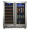 KingsBottle 30" Under Counter Low-E Glass Door Wine and Beer Cooler Combo KBUSF66BW-BLK