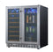 30" Beer and Wine Cooler Fridge, Double Door Beverage Center KBUSF66BW