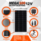 Rich Solar MEGA 100 | 100 Watt Solar Panel | Premier 12V Off-Grid Solar Panel for Vans, Campers, Boats | 25-Year Output Warranty | UL Certified