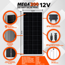 Rich Solar MEGA 200 | 200 Watt Solar Panel | Premier 12V Off-Grid Solar Panel for RVs Cabins, Boats | 25-Year Output Warranty | UL Certified