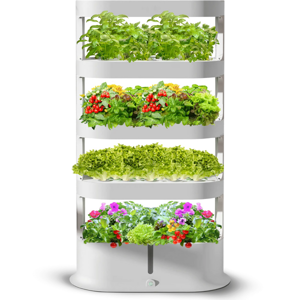 Nutraponics Hydroponics Tower Garden with Automated LED Lights Remote Controlled & Automated Setup