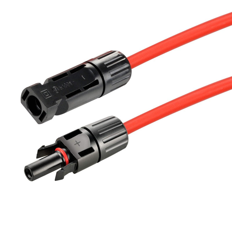 Rich Solar 10 Gauge Solar Panel Extension Cable with Male and Female Solar Connector Ends | Pair of 10AWG Red and Black Extension Wire with Connectors on Both Ends | Choose Cable Length: 10ft, 15ft, 20ft, 30ft, 50ft, 75ft, 100ft