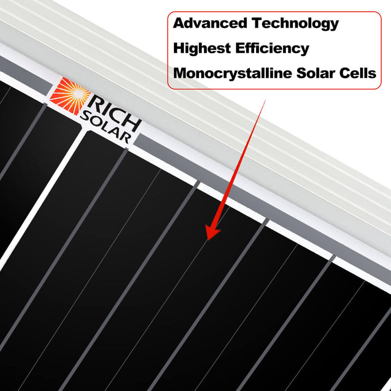 Rich Solar MEGA 200 | 200 Watt Solar Panel | Premier 12V Off-Grid Solar Panel for RVs Cabins, Boats | 25-Year Output Warranty | UL Certified