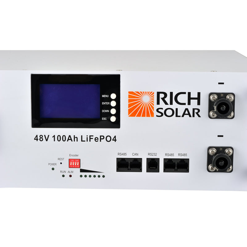 Rich Solar ALPHA 5 | 48V 100Ah LiFePO4 Battery | Premium 48V Server Rack Lithium Battery for Residential, Commercial, Off-Grid | 7,000 Lifetime Cycles | Pre-Order Only