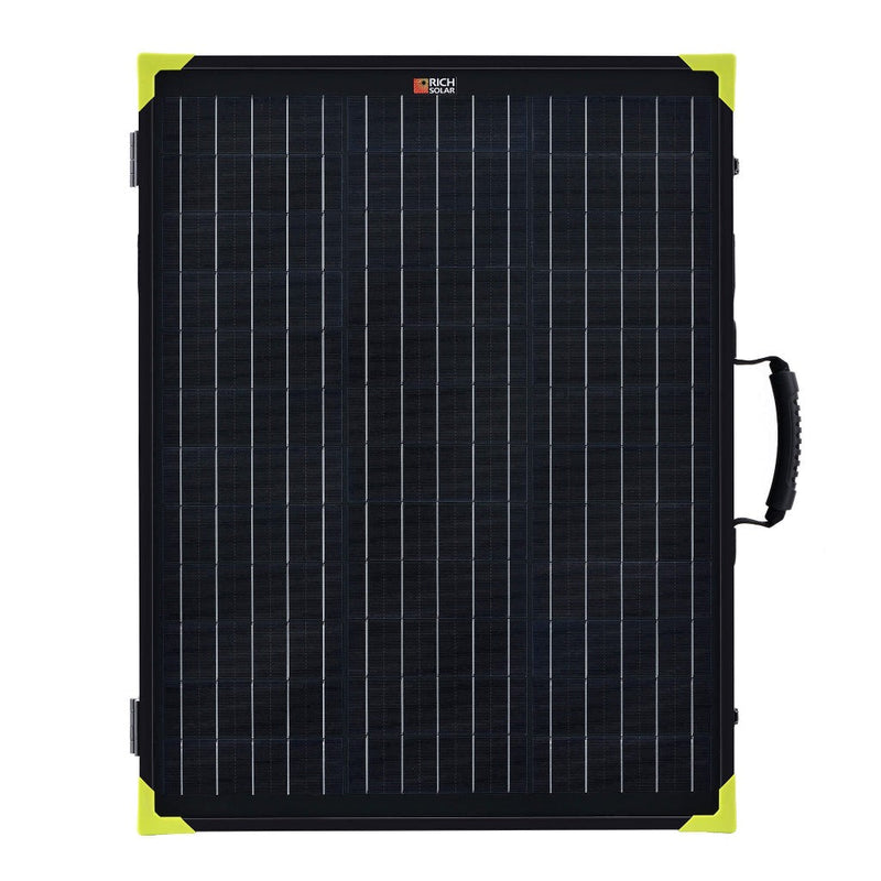 Rich Solar MEGA 100 Portable Briefcase Solar Panel | 100 Watt Portable Solar Panel | Premier 12V Portable Solar Panel for Generators, Power Stations, Vans | High Efficiency