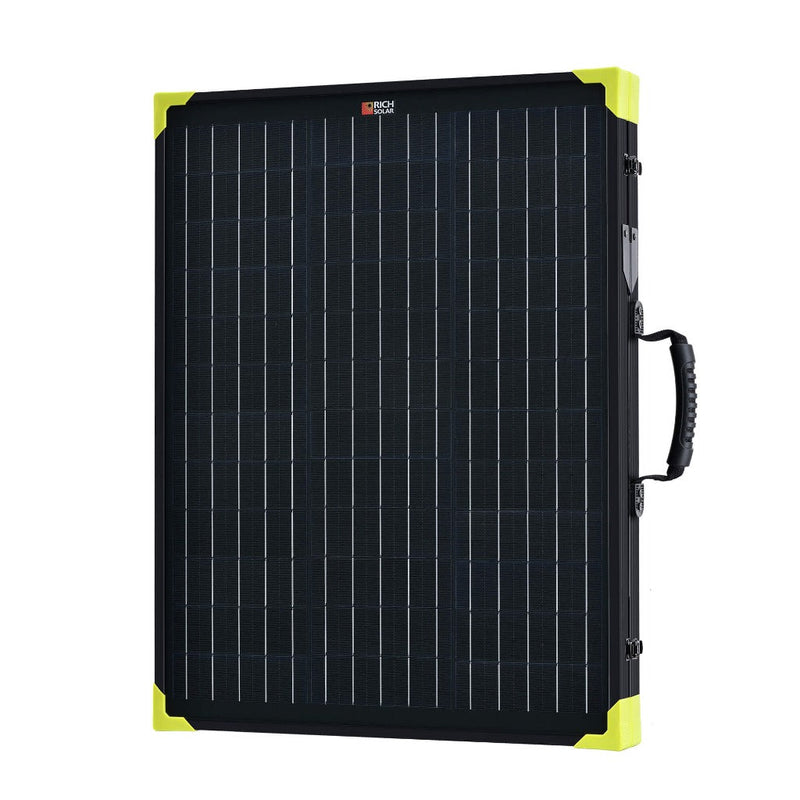 Rich Solar MEGA 100 Portable Briefcase Solar Panel | 100 Watt Portable Solar Panel | Premier 12V Portable Solar Panel for Generators, Power Stations, Vans | High Efficiency