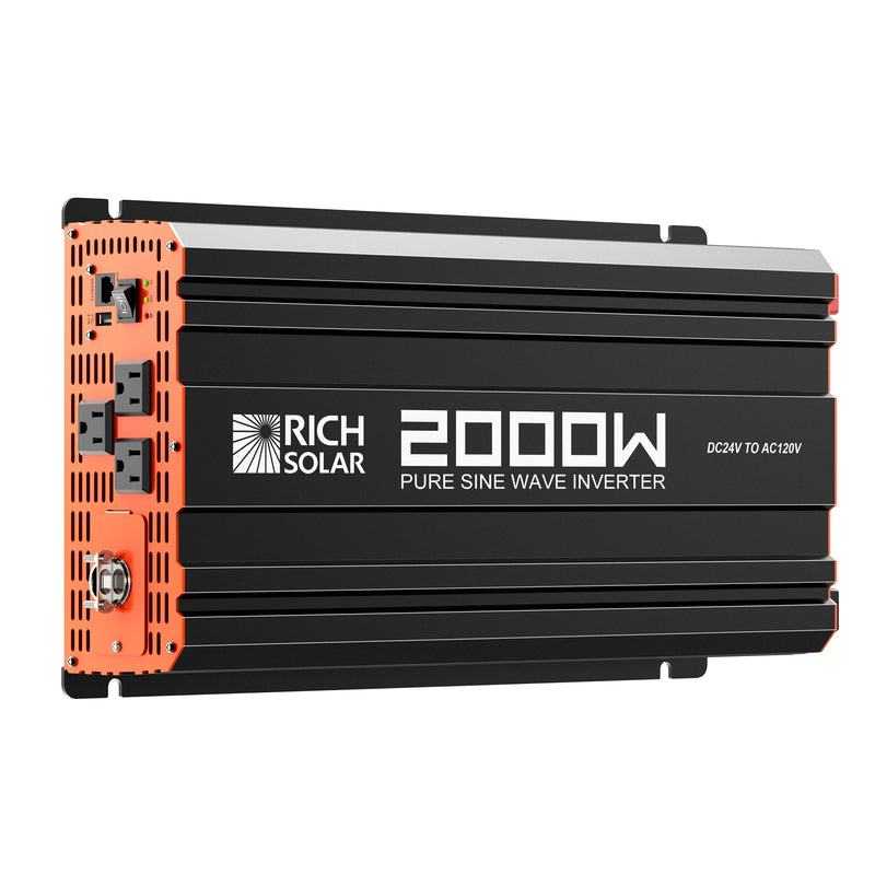 Rich Solar NOVA PURE MAX 2K | 2000 Watt (2kW) 24 Volt Industrial Pure Sine Wave Inverter | Premier 2000W 24V Off-Grid Inverter for RVs, Trailers, Campers, Vans, Trucks, Overlanders, Boats |