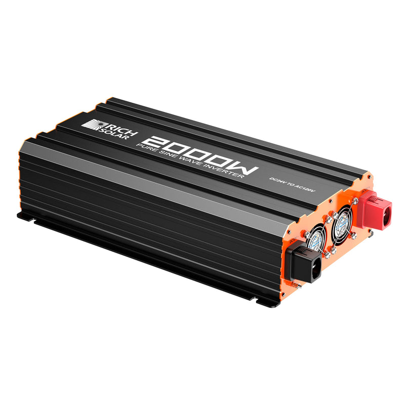 Rich Solar NOVA PURE MAX 2K | 2000 Watt (2kW) 24 Volt Industrial Pure Sine Wave Inverter | Premier 2000W 24V Off-Grid Inverter for RVs, Trailers, Campers, Vans, Trucks, Overlanders, Boats |