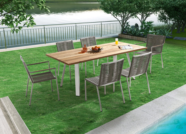 Whiteline Modern Living Rhea Rectangular Outdoor Dining Table DT1834