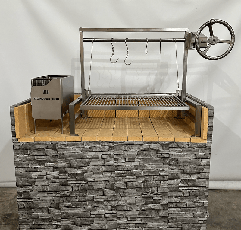 Tagwood BBQ Insert Style Argentine Santa Maria Wood Fire & Charcoal Gaucho Grill without firebricks | BBQ09SS