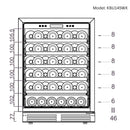 KingsBottle Ultimate Under-Bench Wine & Beverage Refrigerator Combo with Low-E Glass Door KBU145BW2-FG