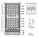 KingsBottle 47" Height Dual-Zone Wine & Beverage Refrigerator Combo with Low-E Glass Door KBU265BW3-FG