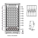 KingsBottle 47" Height Upright Wine & Beverage Refrigerator Combo with Low-E Glass Door KBU265BW2-FG