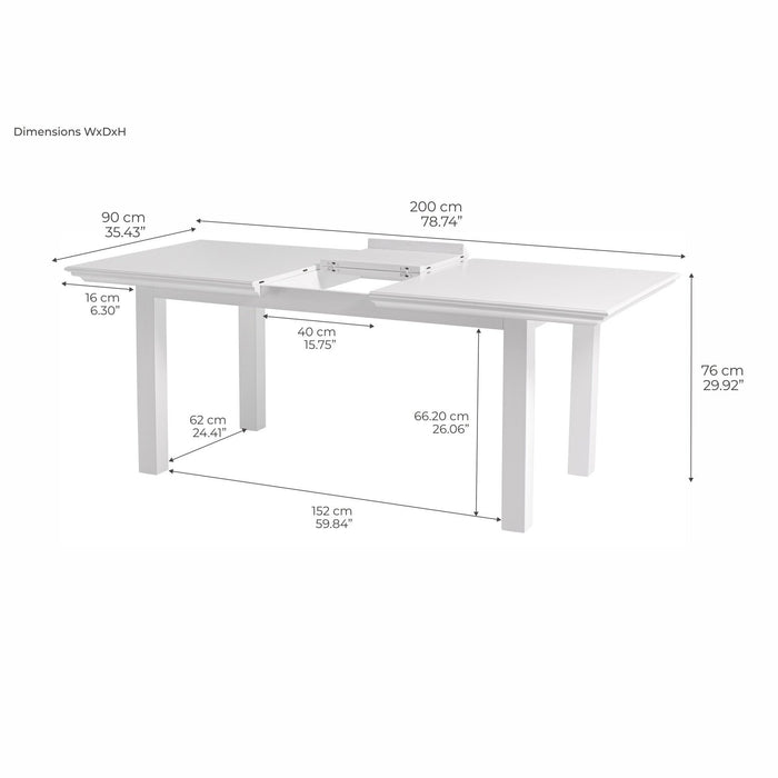 NovaSolo Halifax Dining Extension Table White T766