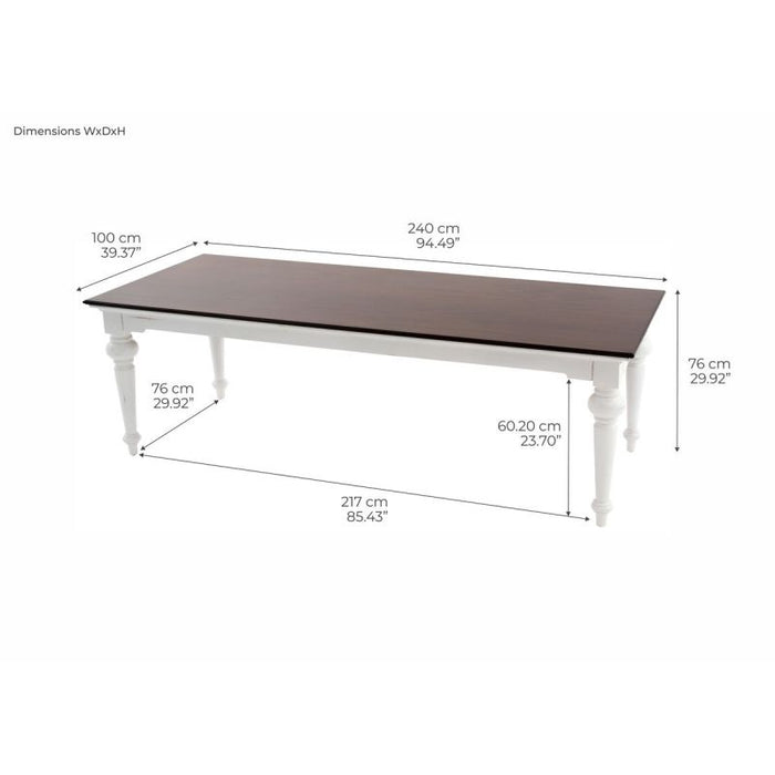 NovaSolo Provence Accent Dining Table Two-tone T784TWD