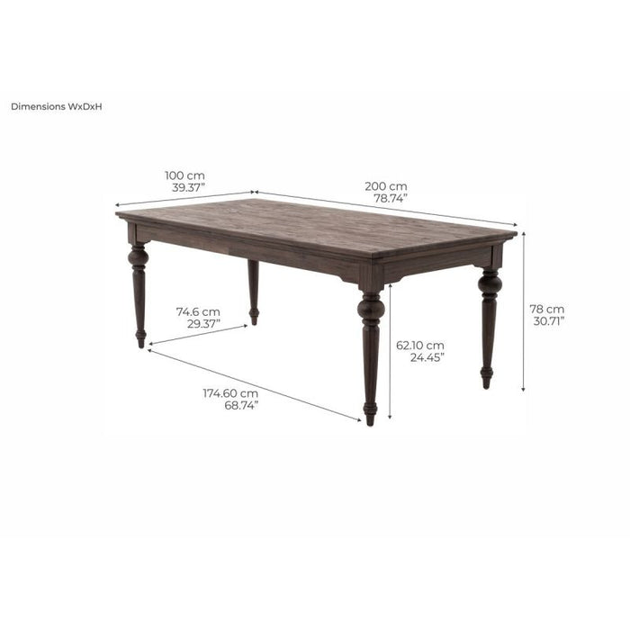 NovaSolo Hygge Dining Table 78" Vintage Teak T905TK