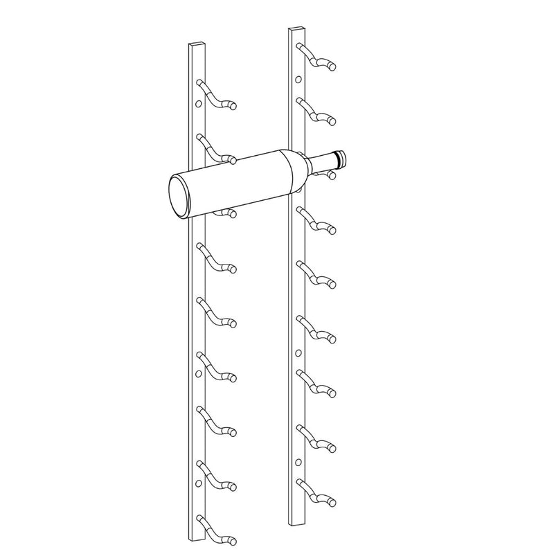 KingsBottle Wall Mounted Metal Wine Racks C-Type WMRC-01D09B