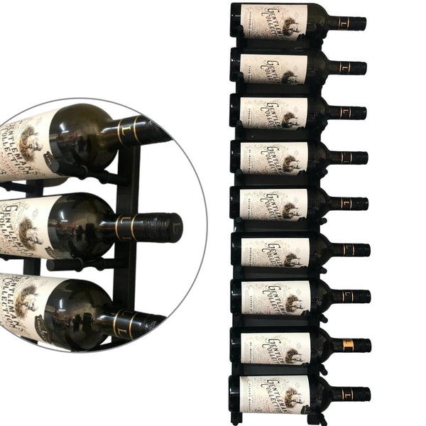 KingsBottle Wall Mounted Metal Rail Wine Racks WR01FT-WPH01B