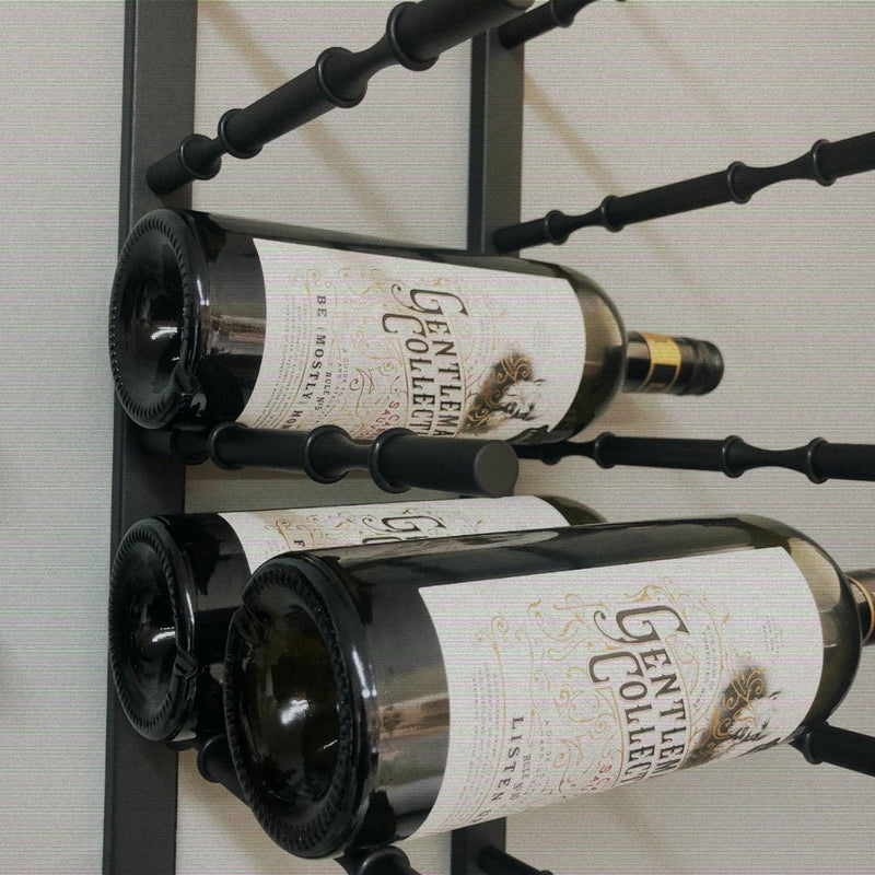 KingsBottle Wall Mounted Metal Rail Wine Racks | 2-Bottle Depth WR01FT-WPH02B