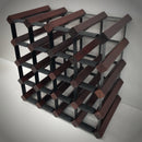 20 Bottle Dark Mahogany Finish Timber Wine Rack