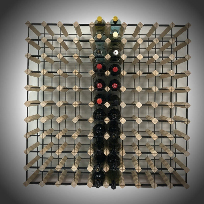 KingsBottle 110 Bottle Timber Wine Rack | 10x10 Configuration WRT110N