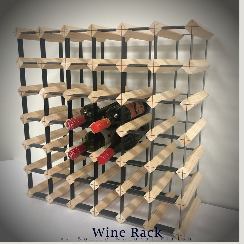 KingsBottle 42 Bottle Timber Wine Rack | 6x6 Configuration WRT042N