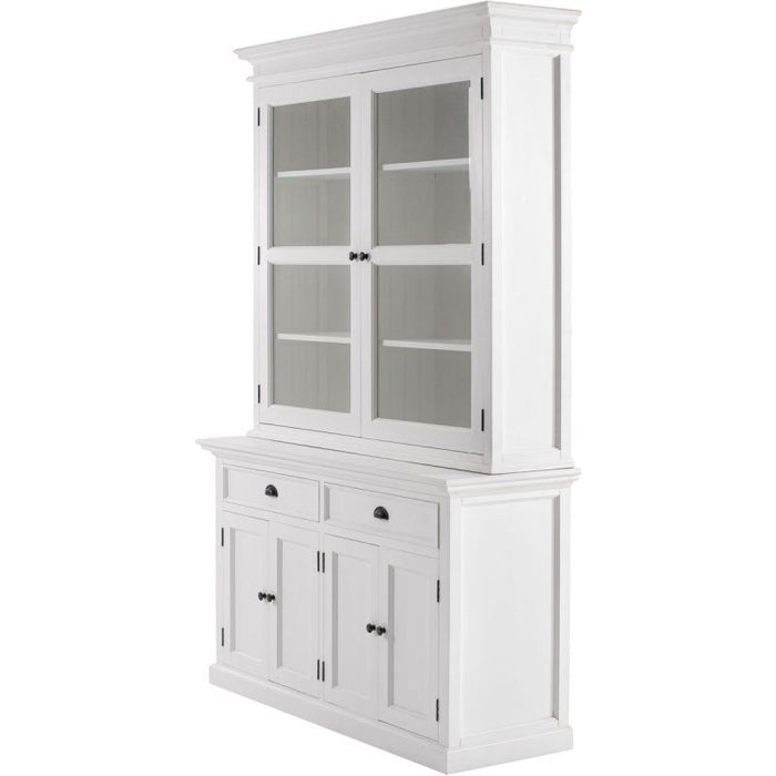 NovaSolo Halifax Glass-Display Hutch Unit White BCA594